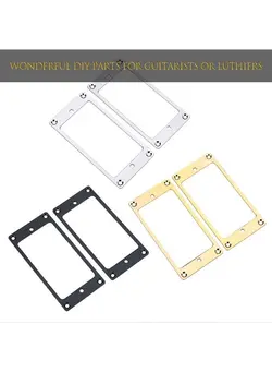 ابرو و چشم سایر 2 Pcs Metal Flat Humbucker Cover Guitar Pickup Frame Mounting Ring (Black) 