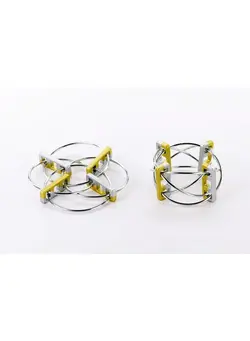 گجت، فیجت و سرگرمی اسپینر Playable Art Abraka Rings Best Fidgeting Ring Magical Pattern Changing Desk Toy Endlessly Turning Optical Illusion (Gold/Silver) 