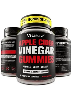 مکمل‌های تقویتی و تنظیمی مدیریت وزن Organic Apple Cider Vinegar Gummies with The Mother - Energy Boost Plus Heart, Gut, & Immune Health - Gluten Free, Non GMO, Dairy Free - Raw Probiotic & Prebiotic - Vegan ACV Gummies with Ginger Root