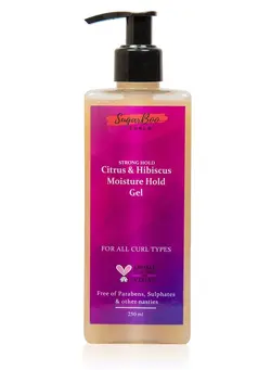 مراقبت پوست سر صاف‌کننده مو SugarBoo Curls Citrus and Hibiscus Moisture Hold Gel (250ml) for Dry, Frizzy, Wavy, Curly Hair Vegan and CG Friendly No Parabens, Sulphates and Other Nasties 