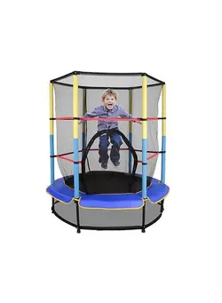 بازی‌های فضای باز و تجهیزات پارک ترامپولین 5.5FT Durable Round Trampoline With Safety Pad And Enclosure Net 