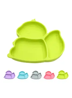 ظروف و لوازم سرو غذا ست ظروف غذاخوری Silicone Plates For Toddlers Divided Green 20.5x3.6x19.6cm 