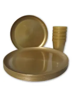 ظروف و لوازم سرو غذا ست ظروف غذاخوری Reusable Plastic Cup and Plate set, Pack of 30, Unbreakable Tableware, BPA-free 
