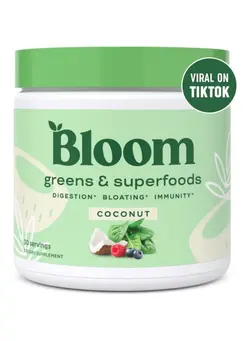 ویتامین و ساپلیمنت مکمل‌های گوارشی Bloom Nutrition Green Superfood | Super Greens Powder Juice & Smoothie Mix | Complete Whole Foods Probiotics, Digestive Enzymes, & Antioxidants (Coconut)