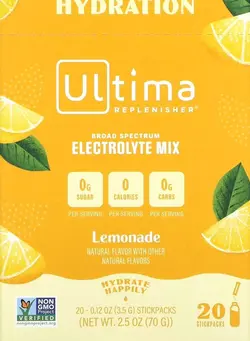 مکمل‌های تقویتی و تنظیمی نوشیدنی‌های مغذی Electrolyte Drink Mix Lemonade 20 Packets 0.12 oz 3.5 g