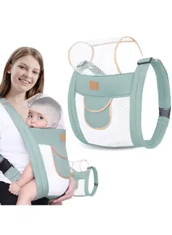 لوازم حمل آغوش SYOSI Breathable Baby Sling, Adjustable Baby Carrier Double Layer Mesh Baby Sling Lightweight Breathable Ergonomic Universal Baby Carrier for All Seasons for Newborns from Birth 3-30 Months (Green) 