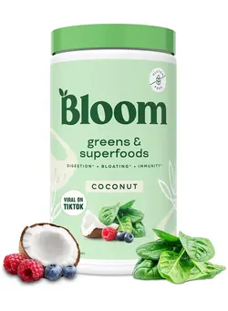 ویتامین و ساپلیمنت دمنوش و مکمل‌های گیاهی Bloom Nutrition Green Superfood | Super Greens Powder Juice & Smoothie Mix | Complete Whole Foods Probiotics, Digestive Enzymes, & Antioxidants (Coconut) 60 Servings