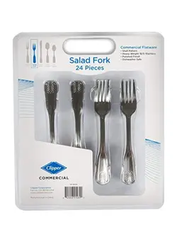 قاشق و چنگال چنگال و ست چنگال 24-Piece Stainless Steel Salad Fork Set Silver 10.2x2x12inch 