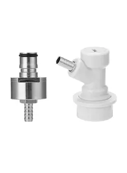 ظروف و تجهیزات آشپزخانه اکسسوری و تجهیزات آماده سازی Beer Brewing Carbonation Cap With Barb Ball Lock Disconnect Silver/White 13 x 7 x 10centimeter 