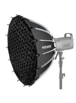 لوازم جانبی فیلم‌برداری و عکاسی اکسسوری حرفه‌ای NEEWER 26inch/65cm Parabolic Softbox Quick Set up Quick Folding, with Diffusers/Honeycomb Grid/Bag, Compatible with Aputure 120d Light Dome Godox sl60w NEEWER RGB CB60 and Other Bowens Mount Lights 