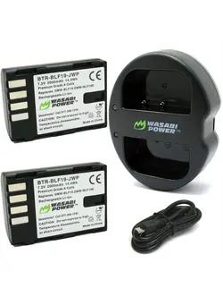 لوازم جانبی فیلم‌برداری و عکاسی اکسسوری حرفه‌ای Battery (2-Pack) and Dual USB Charger for Panasonic DMW-BLF19 and Panasonic Lumix DMC-GH3, DMC-GH4, DC-GH5, DC-GH5S, DC-G9 