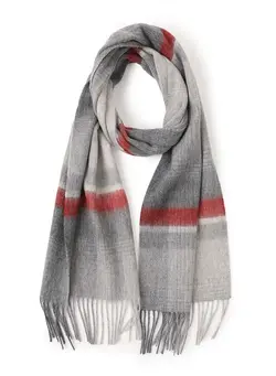 لباس بافت و شال گردن Warm Wool Checked Scarf 