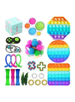 گجت، فیجت و سرگرمی پاپ ایت 23-Piece Simple Dimple Mini Bubble Sensory Ergonomic Stress Relief Fidget Toy Set 