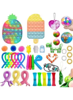 گجت، فیجت و سرگرمی پاپ ایت 41-Piece Simple Dimple Mini Bubble Sensory Stress Relief Non-Toxic Fidget Toy Set 
