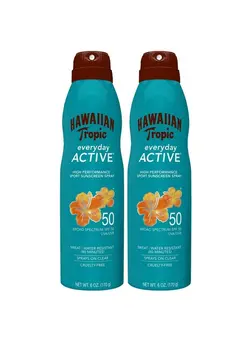 حفاظت در برابر آفتاب ضد آفتاب Hawaiian Tropic Everyday Active Spray Sunscreen Spf 50 6Oz | Hawaiian Tropic Sunscreen Spf 50 Sunblock Oxybenzone No Sunscreen Spray On Sunscreen Body Sunscreen Spray Spf 50 6Oz Each Twin Pack 