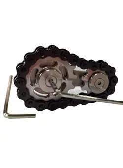 گجت، فیجت و سرگرمی اسپینر Stainless Steel Sprocket Fidgets Chain Fidget Cube Gears Linkage Bike Chain Novelty Fidget Block Kinetic Desk Toy Metal Edc Focus Meditation Break Bad Habits Adhd (Black) 
