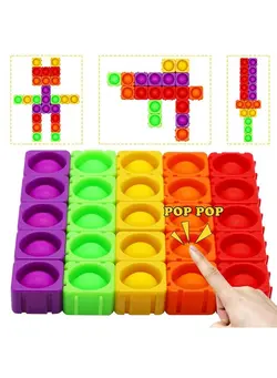 گجت، فیجت و سرگرمی اسپینر 25Pcs Bubble Fidget Pop Blocks Toy,Pop Fidget Sensory Toys Dimple Fidget For Kids Adults Autistic Children Toddler Educational Building Block Toys