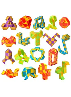 گجت، فیجت و سرگرمی اسپینر 18 Pack Fidget Snake Cube Mini Twist Puzzletoys For Kids Teens Stocking Stuffer, Birthday Party Favors, Goodie Bags Fillers (Yellow) 