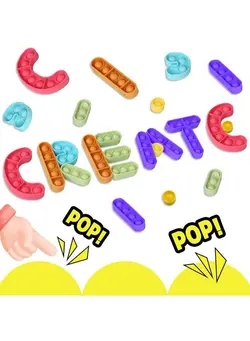 گجت، فیجت و سرگرمی اسپینر 16Pcs Push Fidget Pop Letters Puzzle Toys Alphabet Learning Education Toys Silicone Stress Relief Abcs Puzzle Board Toys Parentchild Game Play Creative Teaching Toys Gifts For Kids Friends Autistic 