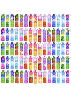 گجت، فیجت و سرگرمی اسپینر 75Pcs Mini Pop Fidget Keychain Toys Easter Basket Stuffers For Kids Mini Pop Bulk Party Favors For Kids 35 48 Push Popping Bubble Sensory Toy Party Bag Fillers Pop Antianxietyt Toy For Kids Adults 