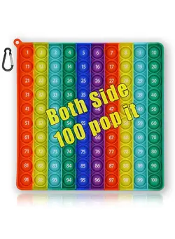 گجت، فیجت و سرگرمی اسپینر Both Side 100 Pop It, 100 Chart Pop It, 100 Pop It With Numbers, Square Popper For Elementary,Fidget Sensory Toy,Montessori Educational Gift For Kindergarten Classroom Kids 3 4 5 Year Old 