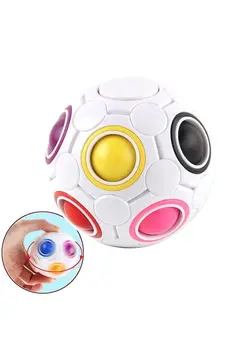 گجت، فیجت و سرگرمی اسپینر Rotating Stress Rainbow Ball Infinity Relief Spinner Fidget Toy For Adults Kids Magic Cube Puzzle Ball,Unisexchildren,Adults,Stress Relief Gifts (White) 