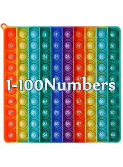 گجت، فیجت و سرگرمی اسپینر 7.8In Big Size P0Pp Math Toys , Rainbow Square Fidget Ttoy 100Bubbles Stress Relieving Fidget Game For Teachers To Create Kinds Of Math Manipulatives【With 1100 Numbers Tables】 