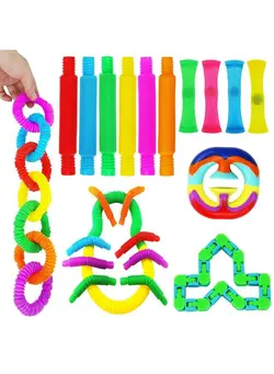 گجت، فیجت و سرگرمی اسپینر 12 Pcs Pop Tubes Toys Fidget Toy Stress Anxiety Relief Toy Marble Mesh Fidget Toy Fidget Toy 