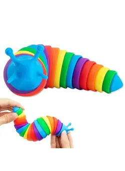 گجت، فیجت و سرگرمی اسپینر Fidget Slug Sensory Toys Articulated Slug Fidget Toy Anxiety Stress Reliever Office Desk Toy Fun Educational Children Toy Gift 