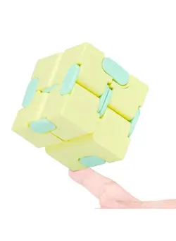 گجت، فیجت و سرگرمی اسپینر Infinity Cube Fidget Toy Stress Relieving Fidgeting Game For Kids And Adults,Cute Mini Unique Gadget For Anxiety Relief And Kill Time (Macaron Yellow) 