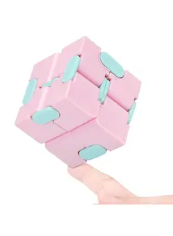 گجت، فیجت و سرگرمی اسپینر Infinity Cube Fidget Toy Stress Relieving Fidgeting Game For Kids And Adults,Cute Mini Unique Gadget For Anxiety Relief And Kill Time (Macaron Pink) 