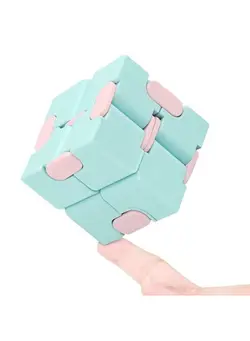 گجت، فیجت و سرگرمی اسپینر Infinity Cube Fidget Toy Stress Relieving Fidgeting Game For Kids And Adults,Cute Mini Unique Gadget For Anxiety Relief And Kill Time (Macaron Blue) 