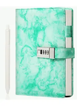 یادگیری و آموزشی سایر Marble Diary With Lock For Girls And Women Secret Journal With Lock 192 Pages Waterproof Girls Locked Diary With Pen Password Locked Journals For Teen Girls A5 Green 