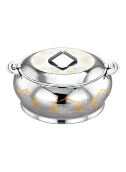 ظروف و لوازم پخت غذا قابلمه Romeo Stainless Steel Hotpot- RF11445| Food-Grade Hot And Cold Hotpot With Double Wall Vacuum Insulation| Firm Twist Lock To Keep Food Fresh For Long| Elegant And Unique Design, Perfect For Rice, Roti, Curry| Silver Silver 2500ml 