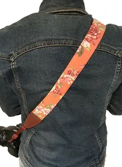 لوازم جانبی فیلم‌برداری و عکاسی اکسسوری حرفه‌ای Camera Strap Neck, Adjustable Vintage Orange Floral Camera Straps Shoulder Belt for Women/Men,Camera Strap for Nikon/Canon/Sony/Olympus/Samsung/Pentax ETC DSLR/SLR 