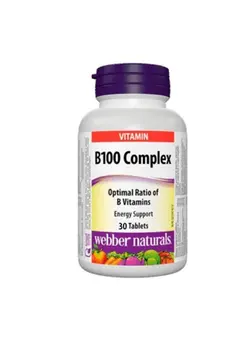 ویتامین و ساپلیمنت مکمل‌های گوارشی WEBBER NATURALS VIT B100 COMPLEX TABS 30'S