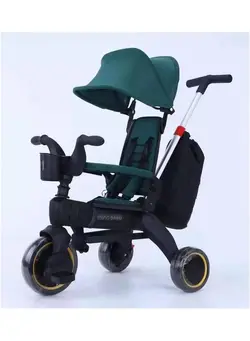 ماشین‌های سواری، سه چرخه و اسکوتر سه چرخه و اسکوتر کودک Kids Tricycle Premium Foldable Push Trike for Ages 10 Months to 3 Years(Green) 