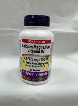 ویتامین و ساپلیمنت مکمل‌های گوارشی WEBBER NATURALS  CALCIUM MAGNESIUM VITAMIN D3 90 CAPLETS