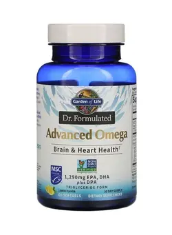 ویتامین‌های خوراکی مکمل‌های سلامت قلب Dr. Formulated, Advanced Omega, Lemon Softgel