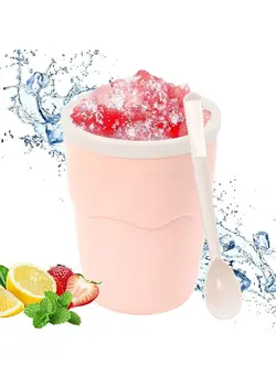 لوازم برقی آشپزخانه بستنی ساز Slushie Cup Slushie Maker Cup DIY Homemade Slushy Cup Smoothie Cup Ice Cream Maker Hot Summer Cooler Frozen Cup Slushy Maker Cup for Juice or Milk Pink 