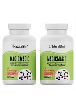ویتامین و ساپلیمنت مکمل‌های گوارشی MagicMag C Magnesium Citrate Capsules – Magnesium Supplement with Natural Potassium | Rest Support, Heart Health, and Muscle Cramp Relief | Gluten-Free, 100 Capsules (2 Pack)