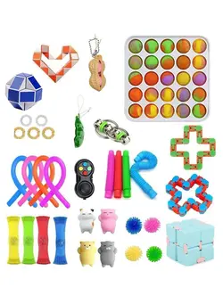 گجت، فیجت و سرگرمی پاپ ایت 35-Piece Push Pop Bubble Sensory Fidget Toy Set, Colour May Vary 