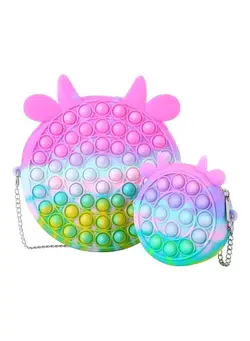 گجت، فیجت و سرگرمی پاپ ایت 2-Piece 2-In-1 Push Pop Bubble Fidget Toy Crossbody Bag Set 