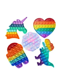 گجت، فیجت و سرگرمی پاپ ایت Fidget set of 5 toys,Push Pop bubble sensory decompression toys,autism special needs to relieve pressure silicone pressure toys,squeeze sensory toys 