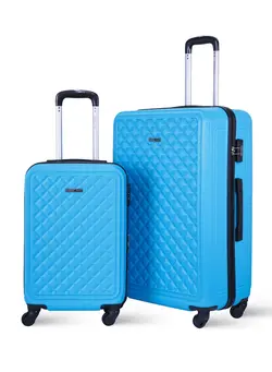 چمدان و ساک مسافرتی ست چمدان Retro ABS Hardside Spinner Luggage Trolley Set Blue 