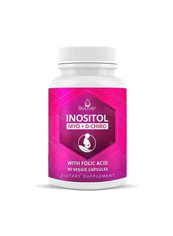 ویتامین و ساپلیمنت دمنوش و مکمل‌های گیاهی Myo-Inositol & D-Chiro Inositol Capsules - 90Ct I Inositol Supplement with Folic Acid for PCOS, Reproductive Health & Hormonal Balance, Fertility Supplements for Woman, Optimal 40:1 Ratio