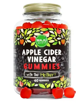 ویتامین و ساپلیمنت مکمل‌های گوارشی Apple Cider Vinegar Gummies with Mother Weight Management & Detox 1000mg 60 gummies
