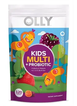 ویتامین و ساپلیمنت مکمل‌های گوارشی Kid's Multivitamin + Probiotic Gummy, Vitamins A, C, D, E, B, Zinc, Digestive Support, Chewable Supplement, Berry Flavor, 60 Day Supply - 120 Count Pouch
