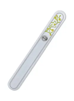 زیبایی و آرایش سایر Hand Painted Glass Nail File Inlaid With Swarovski Crystals White/Green