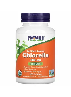 مکمل‌های تقویتی و تنظیمی گیاهی Certified Organic Chlorella, 500 mg, 200 Tablets